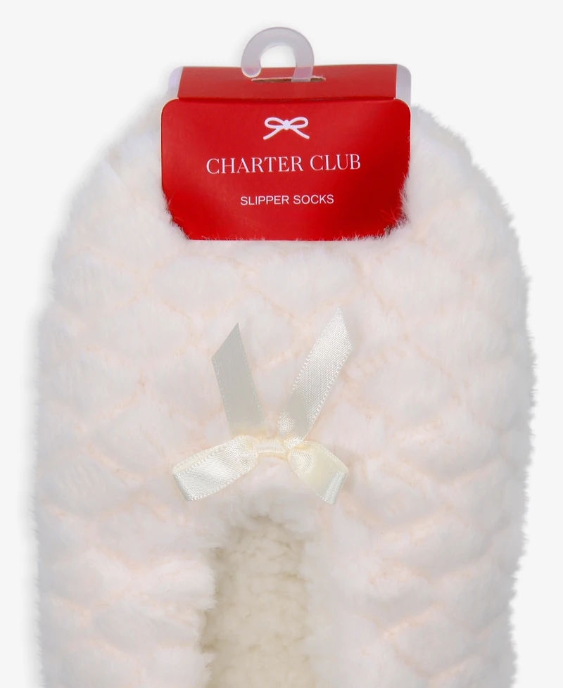 Charter Club Women's Faux-Fur Ped Slipper Socks, Macy's Exclusive