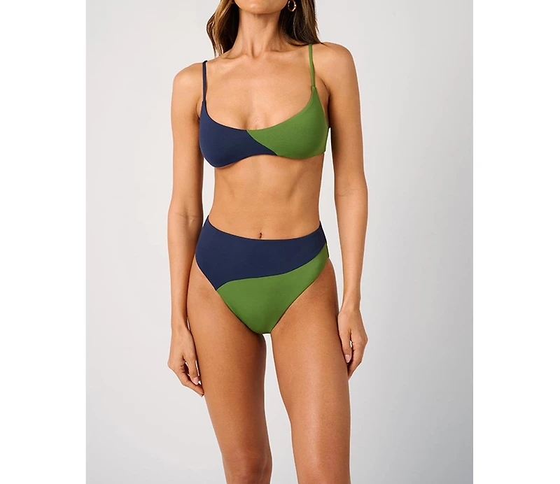 WeWoreWhat Women's Colorblock Tie Back Top