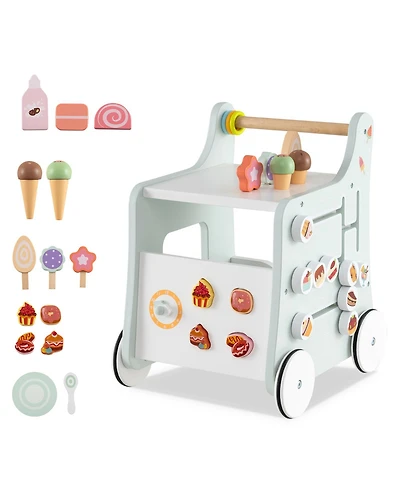 Slickblue Kids 2-in-1 Walker with Storage and Ice Creams for 1+ Years Old