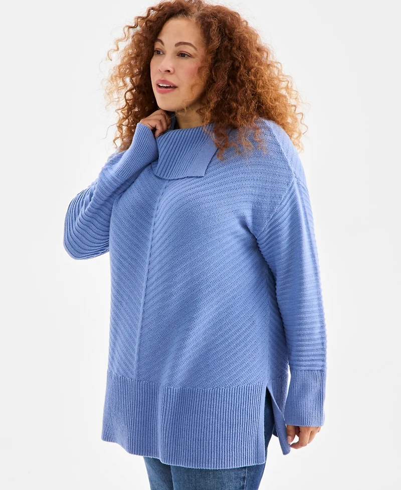 Style & Co Plus Envelope Neckline Tunic Sweater, Macy's Exclusive