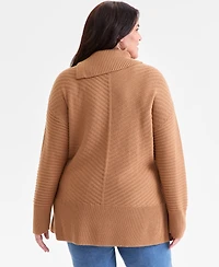 Style & Co Plus Size Envelope Neckline Tunic Sweater, Macy's Exclusive