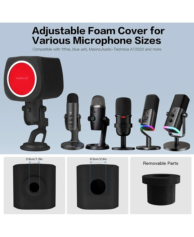 ZealSound Usb Condenser Microphone k66 and ws18r Pop Filter Bundle