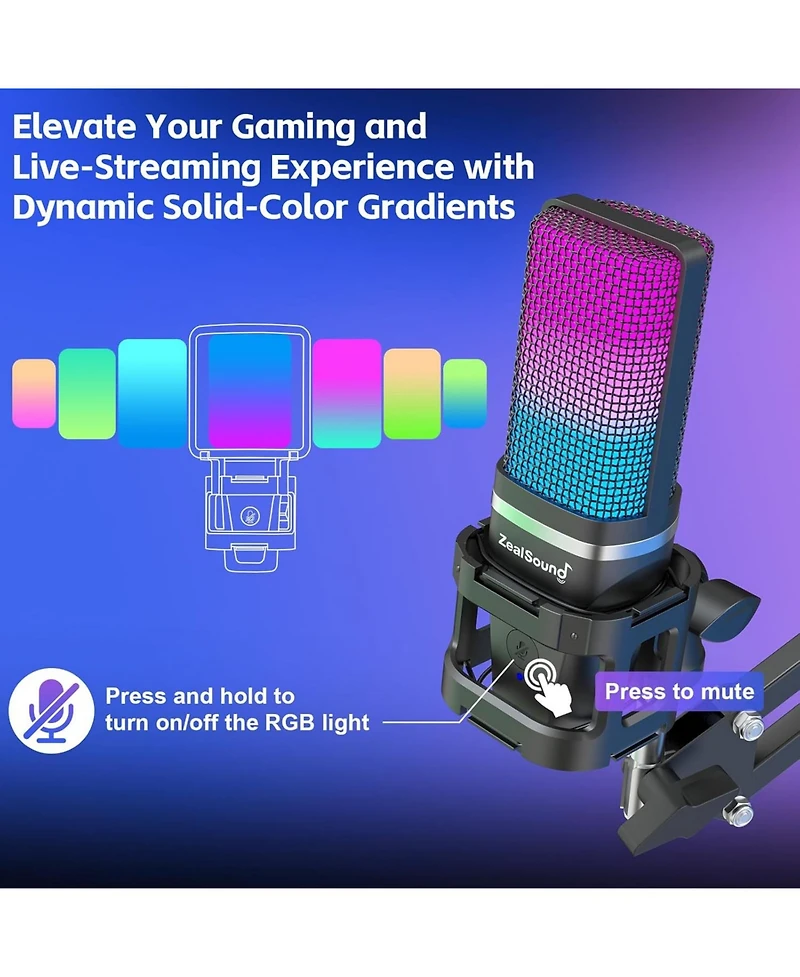 ZealSound Gaming Usb Microphone a68s-us and d65p Furry Cover