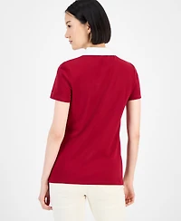 Tommy Hilfiger Women's Pieced Pique Short-Sleeve Polo Shirt