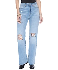 blue revival Women's Flex Back Skyscraper Wide Leg Jeans