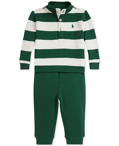 Polo Ralph Lauren Baby Boys Rib-Knit Pullover & Jogger Pant Set