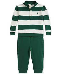 Polo Ralph Lauren Baby Boys Rib-Knit Pullover & Jogger Pant Set