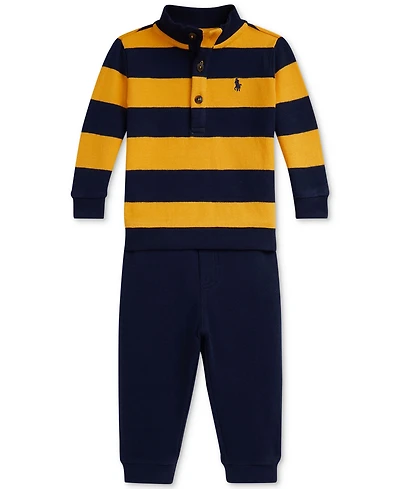 Polo Ralph Lauren Baby Boys Rib-Knit Pullover & Jogger Pant Set