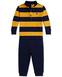 Polo Ralph Lauren Baby Boys Rib-Knit Pullover & Jogger Pant Set