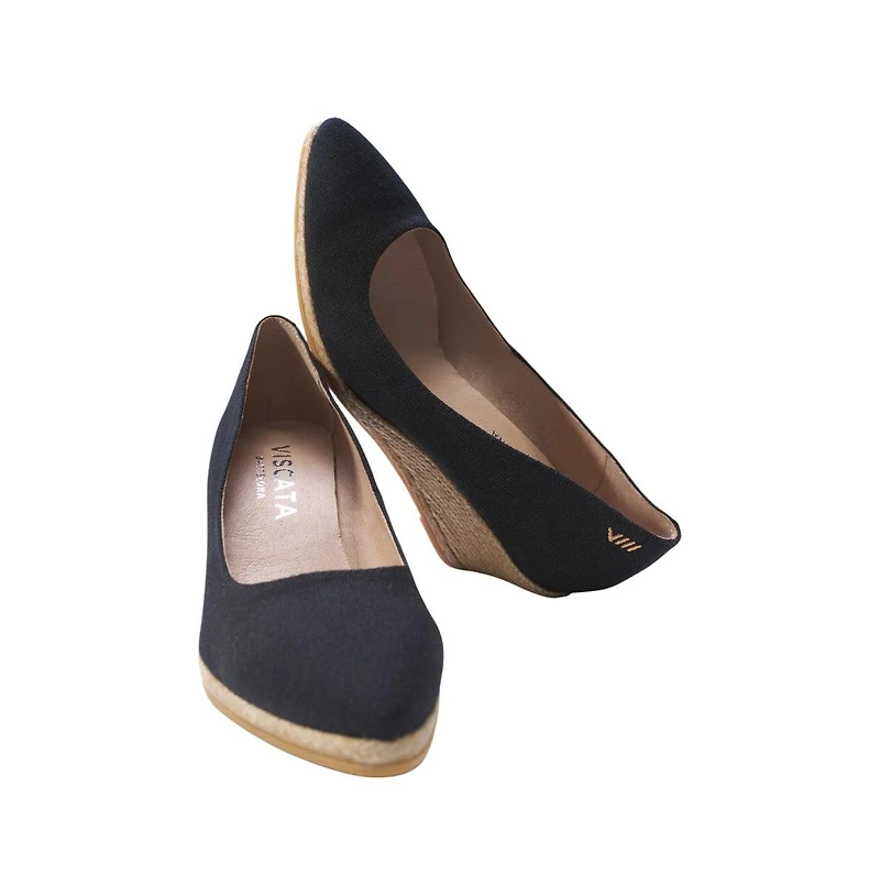 Viscata Roses Canvas U Cut Espadrille Wedges