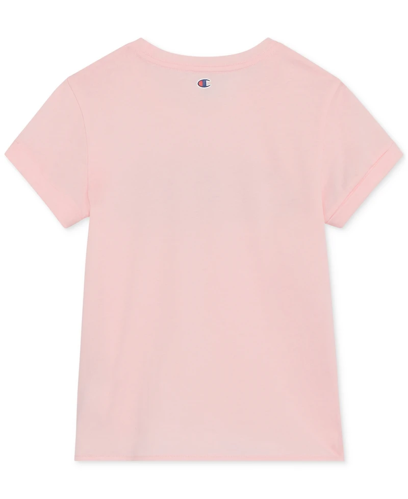 Champion Big Girls Logo Graphic Tie-Front T-Shirt