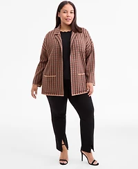 Ak Anne Klein Plus Open-Front Coatigan