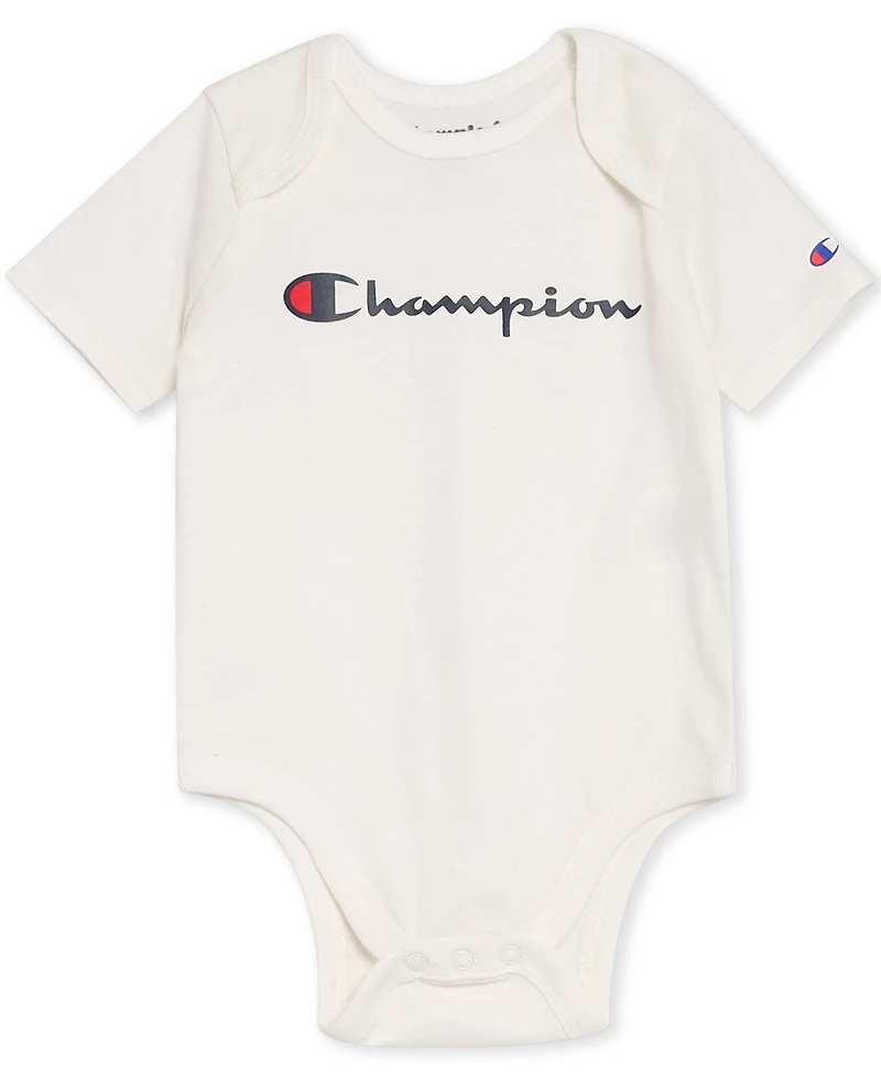 Champion Baby Boys 3-Piece Short Sleeve Bodysuit, Hoodie and Joggers Set