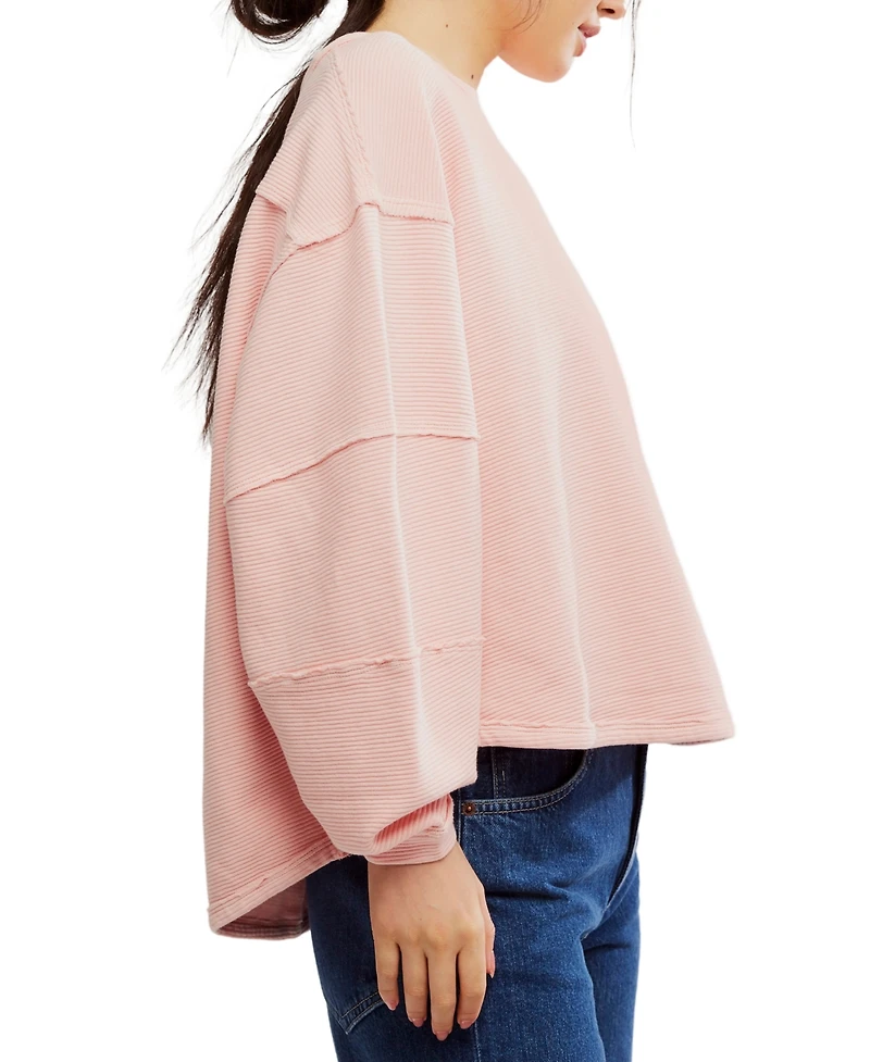 Free People Women's Total Eclipse Ribbed Dolman-Sleeve Tee