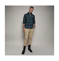 Campus Sutra Men's Navy Blue & Forest Green Buffalo Check Shirt