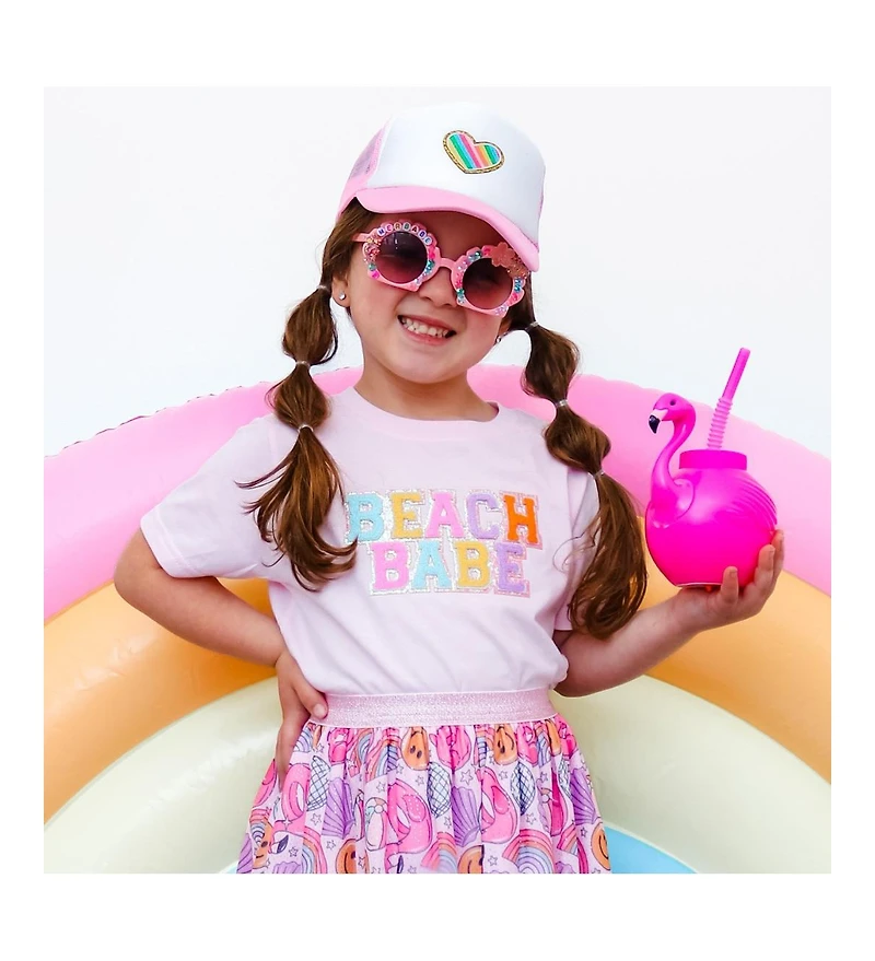 Sweet Wink Baby Girls Beach Babe Patch Short Sleeve T-Shirt