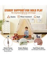 Kids Teepee Play Tent for Ages 1-5 with Windows Mat and Carry Bag Indoor Outdoor