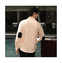 Campus Sutra Men's Ecru Beige Solid Relaxed Shirt