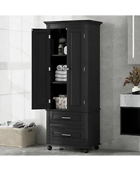 Casainc 62.5"H Tall Storage Cabinet with 2 Drawers for Bathroom or Office Use