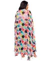 Buxom Couture Women's Polka Dot Robe with Wrist Band