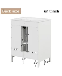 Casainc 24" Bathroom Vanity with Sink, 2 Drawers and Door, Adjustable Shelf