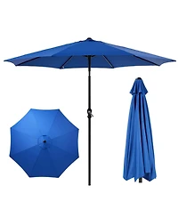 9 foot outdoor patio umbrella with button tilt and crank