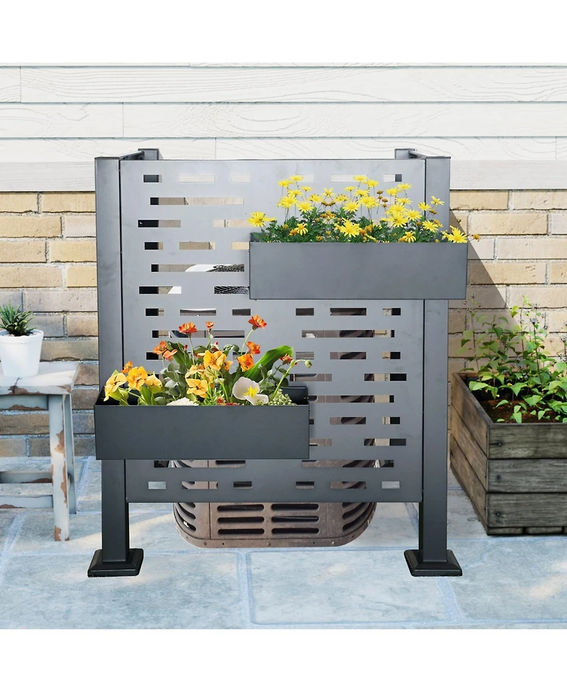 Mondawe 3ftx3ft Air Conditioner Fence Metal Privacy Fence Cover for Outdoor Units