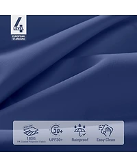 Yescom 7.5 Ft Outdoor Patio Umbrella 6 Ribs with Scale Tilt Button Strap UV30+ Sunshade Garden Parasol for Yard Deck Market Pool Navy Blue