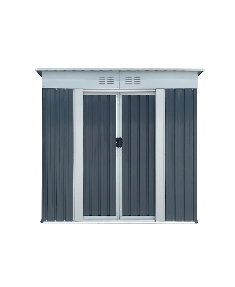Mondawe 6FT Wx4FT H Metal Outdoor Storage Sheds with Sliding Doors