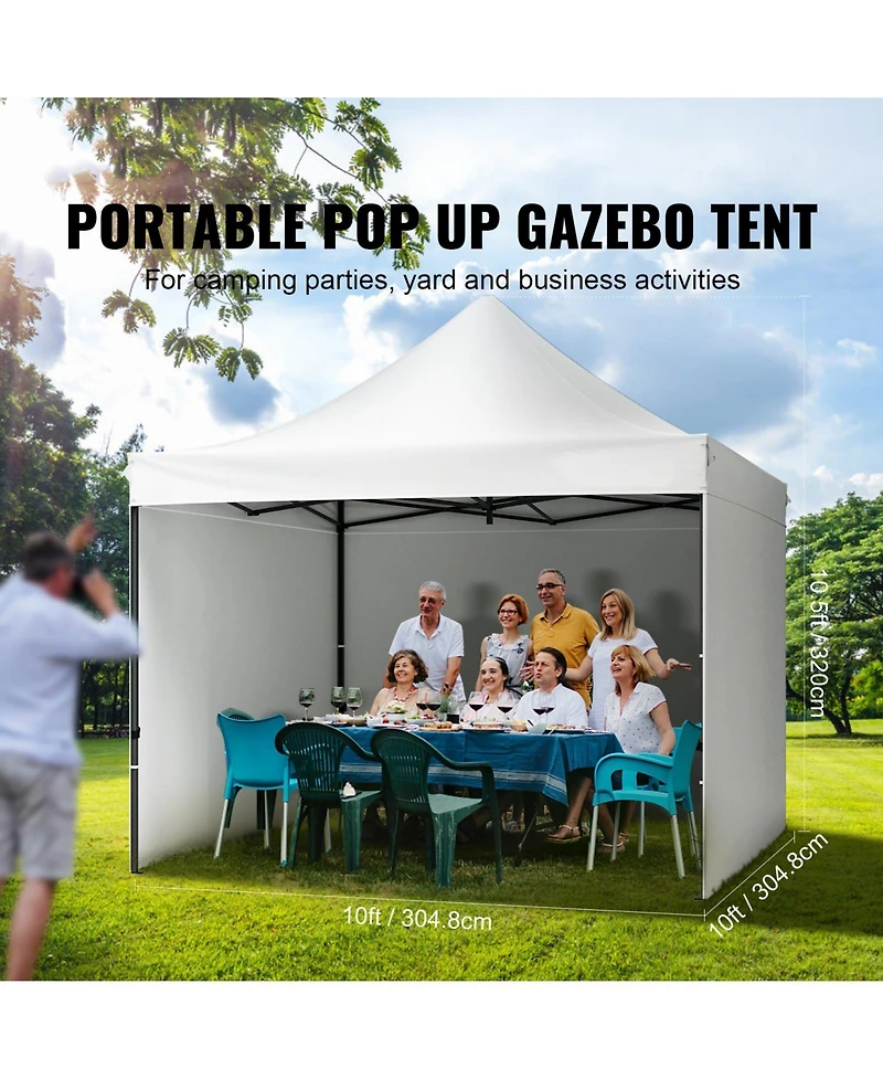 Slickblue Pop Up Canopy Tent with Removable Sidewalls Waterproof Portable Gazebo with Wheels