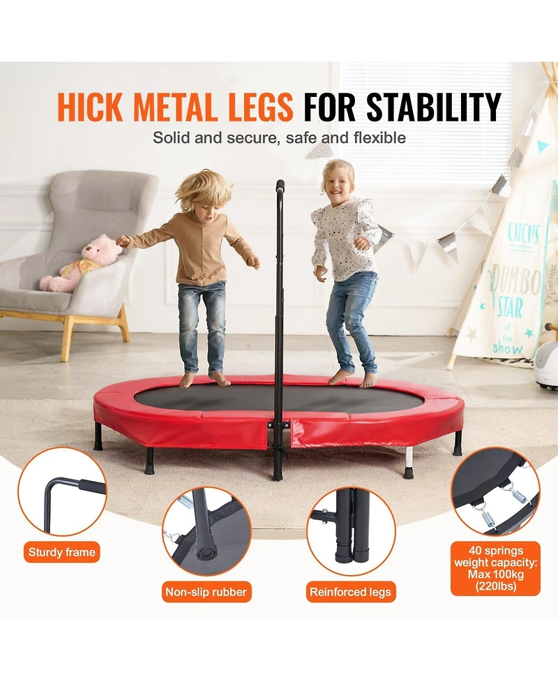 Slickblue Portable Foldable Mini Toddler Trampoline Indoor Outdoor Kids Bounce Toy