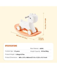 Slickblue Ride On 3 in 1 Rocking Horse for Toddlers with Balance Board and Smooth Wheels