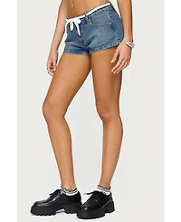 Edikted Women's Olesia Tie Belt Denim Shorts