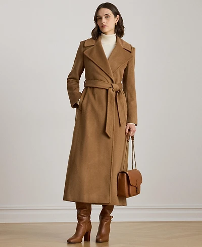 Lauren Ralph Women's Stitch-Trim Notch-Collar Belted Coat