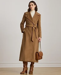 Lauren Ralph Women's Stitch-Trim Notch-Collar Belted Coat