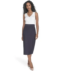 Tommy Hilfiger Women's Pinstriped Midi Skirt