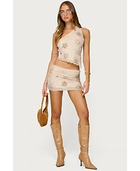 Edikted Women's Astrid Beaded Backless One Shoulder Top
