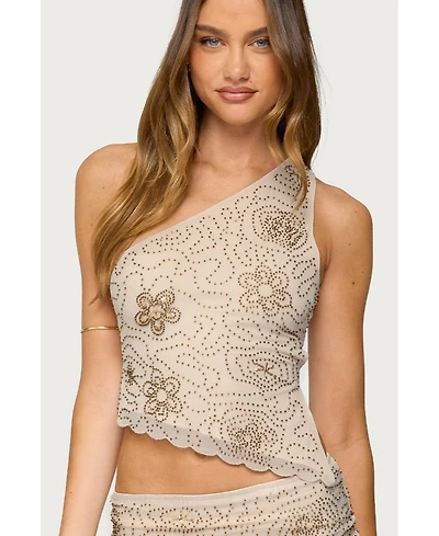 Edikted Women's Astrid Beaded Backless One Shoulder Top