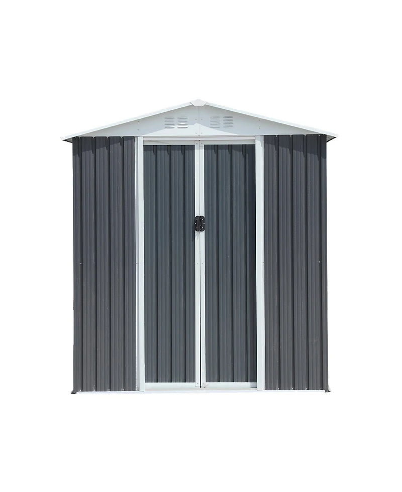 Mondawe 6FTx4FT Aluminum Alloy Frame Outdoor Storage Sheds With Sloping Roof,Sliding Door