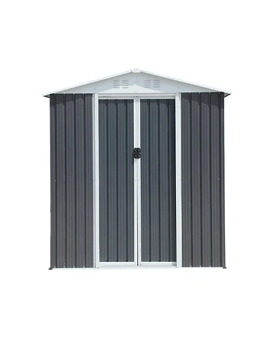 Mondawe 6FTx4FT Aluminum Alloy Frame Outdoor Storage Sheds With Sloping Roof,Sliding Door
