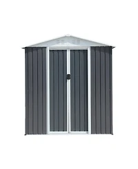 Mondawe 6FTx4FT Aluminum Alloy Frame Outdoor Storage Sheds With Sloping Roof,Sliding Door