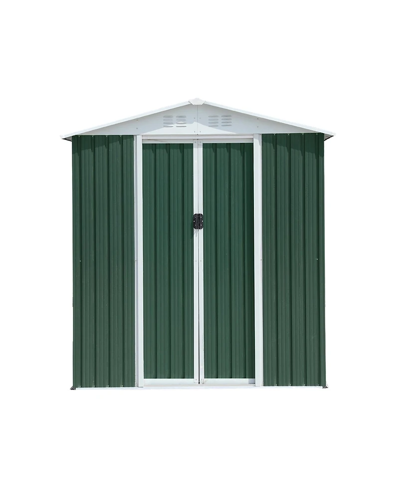 Mondawe 6FTx4FT Aluminum Alloy Frame Outdoor Storage Sheds With Sloping Roof,Sliding Door