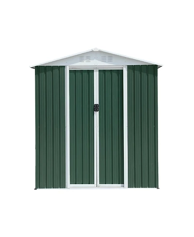 Mondawe 6FTx4FT Aluminum Alloy Frame Outdoor Storage Sheds With Sloping Roof,Sliding Door
