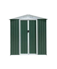 Mondawe 6FTx4FT Aluminum Alloy Frame Outdoor Storage Sheds With Sloping Roof,Sliding Door