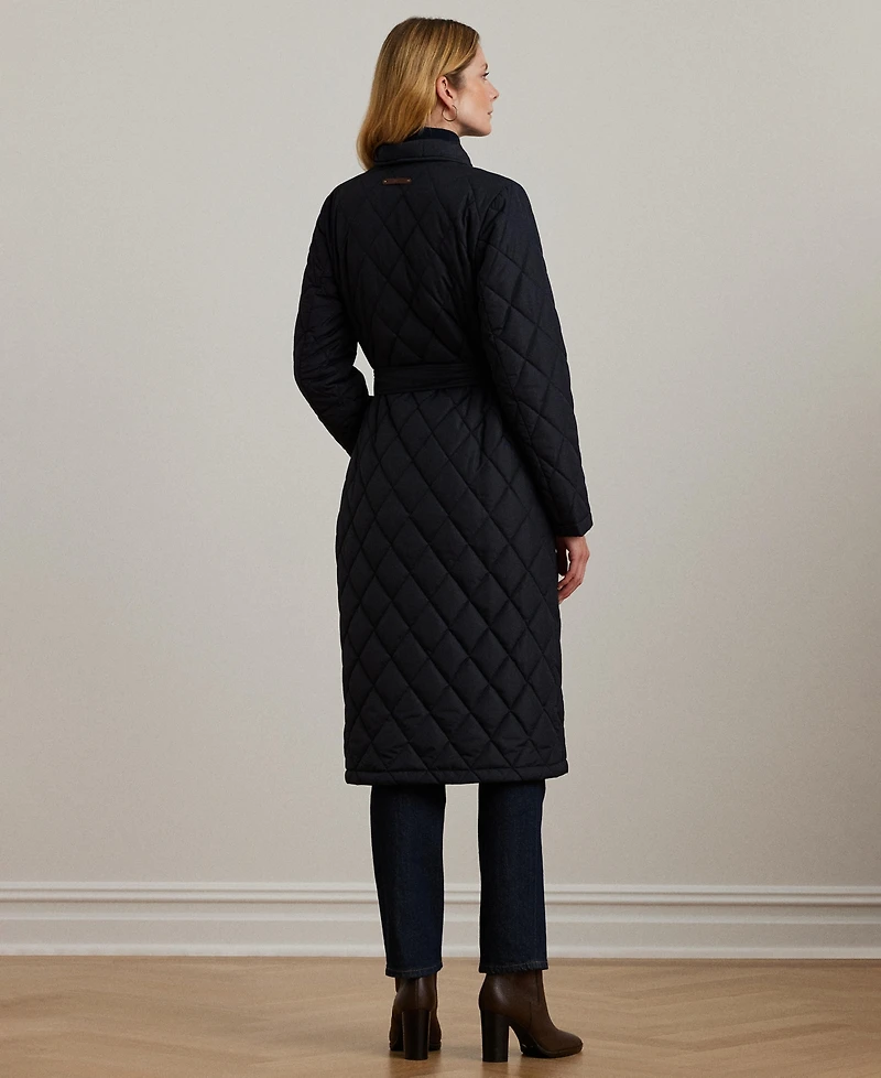 Lauren Ralph Women's Belted Midi Quilt Coat