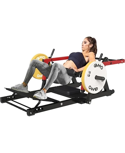 Mikolo 800LBS Plate-Loaded Hip Thrust Machine - Heavy Duty Glute Builder with Adjustable Footboard & Weight Storage