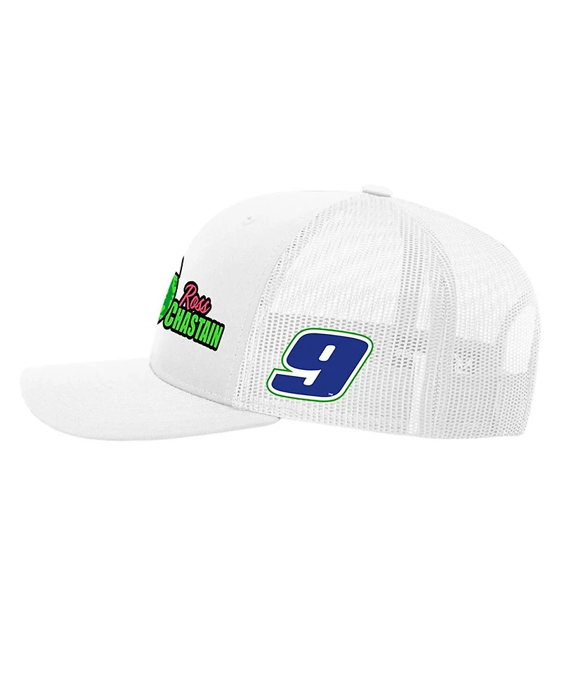 Jr Motorsports Official Team Apparel Men's White Ross Chastain Domestic Trucker Adjustable Hat