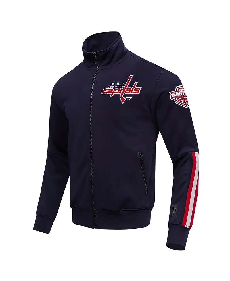 Pro Standard Men's Navy Washington Capitals Classic Chenille Full-Zip Track Jacket