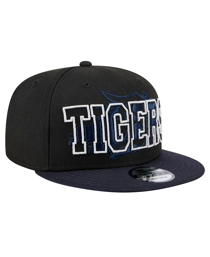 New Era Men's Black Detroit Tigers Splatter 9FIFTY Snapback Hat