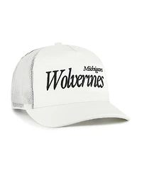 '47 Brand Men's and Women's Cream Michigan Wolverines Foundation Script Adjustable Trucker Hat